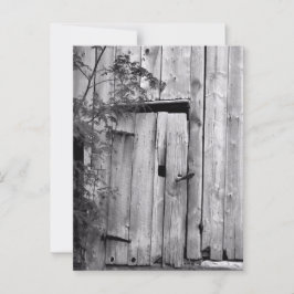 Postal Puerta de granero en blanco y negro