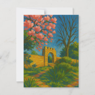 Postal Puerta de la Blossom - Pintura de jardín encantada