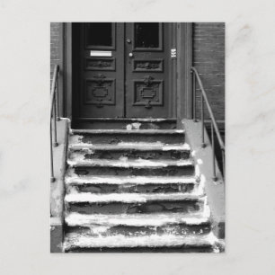 Postal Puerta de la Ciudad Vieja y Escalera Pintura Desga
