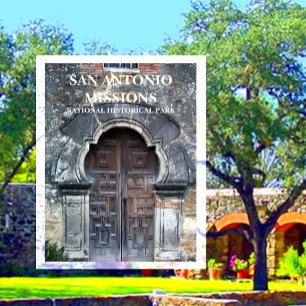Postal Puerta de la Iglesia de la Misión Espada, Misiones