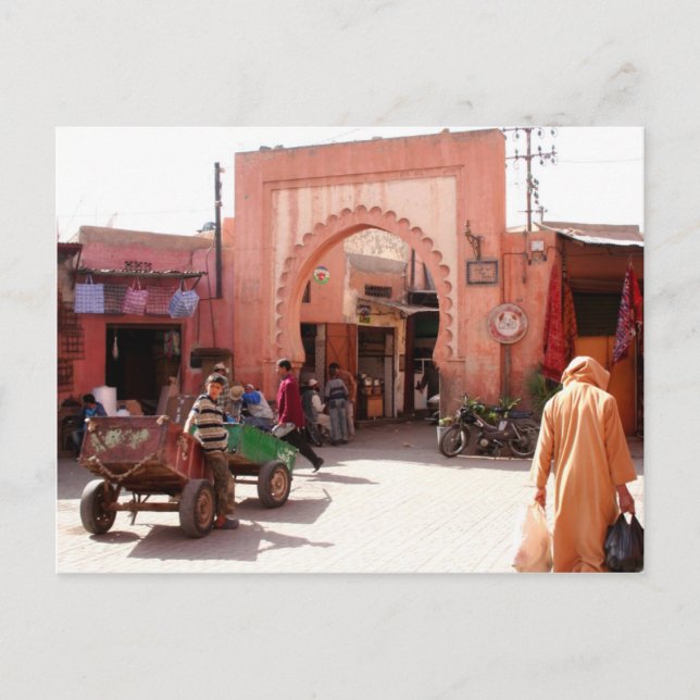 Postal puerta de la medina de marrakesh (Anverso)