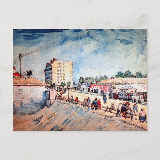 Postal Puerta de los Ramparts de París por Vincent van Go (Anverso)