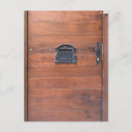 Postal Puerta de madera con ranura para cartas