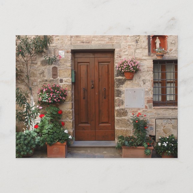 Postal Puerta de madera Toscana Italia personalizada (Anverso)