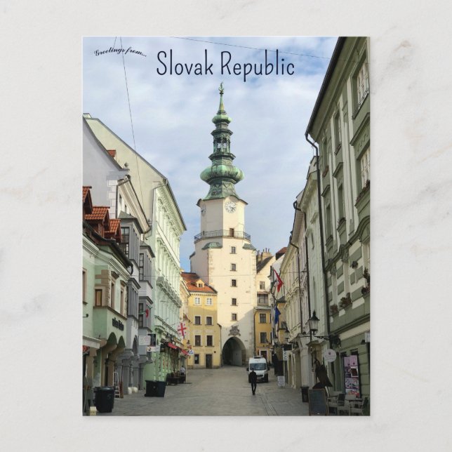 Postal Puerta de Miguel Ciudad Vieja República Eslovaca (Anverso)