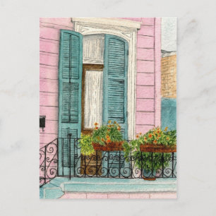 Postal Puerta de Nueva Orleans con obturadores