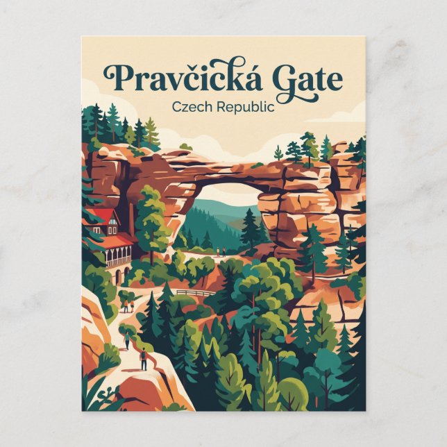 Postal Puerta de Pravčická República Checa (Anverso)