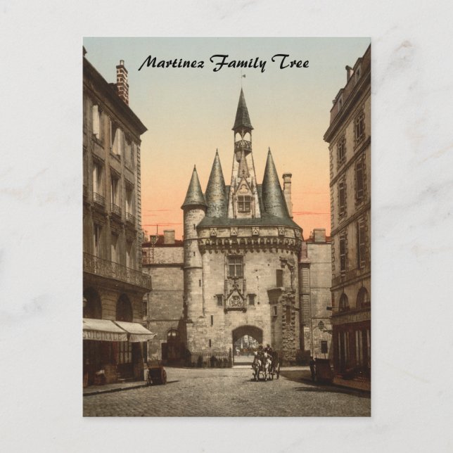 Postal Puerta de Sevilla, Burdeos, Francia (Anverso)