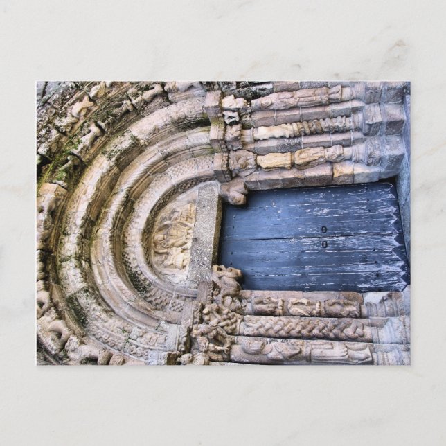 Postal Puerta de una iglesia (Bravaes) del siglo XI (Anverso)