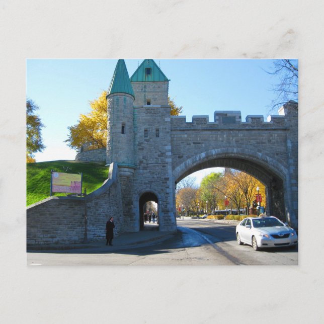 Postal Puerta del Castillo del Castillo de Quebec City Ca (Anverso)