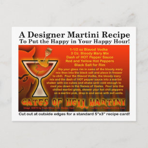 Postal Puerta del Infierno Halloween Martini Postcard