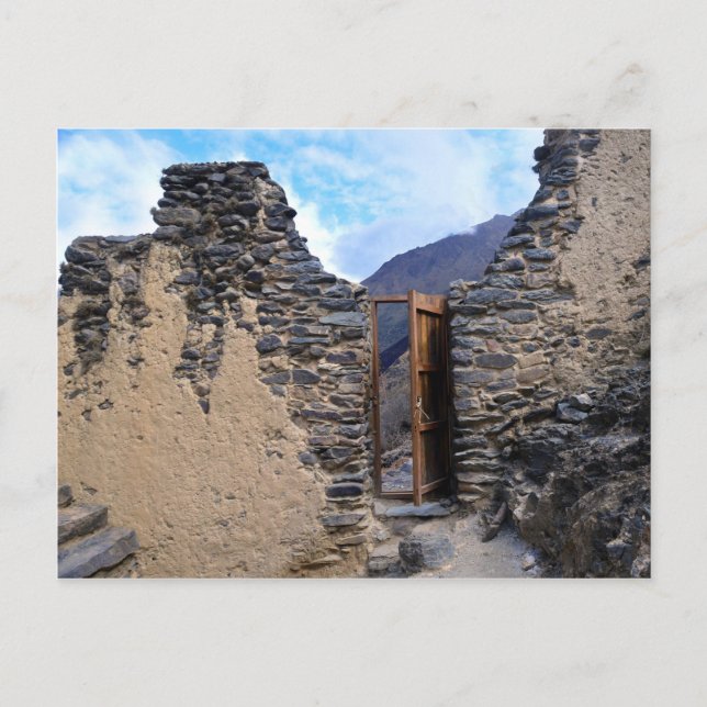 Postal Puerta del Templo Pumatallis al Camino Inca, Perú (Anverso)