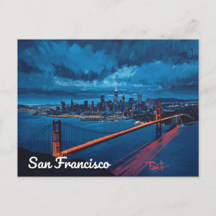 Postal Puerta Dorada al Anochecer – San Francisco