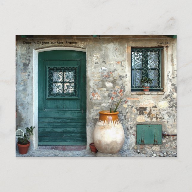 Postal Puerta en Cagnes sur Mer, Francia, ... (Anverso)