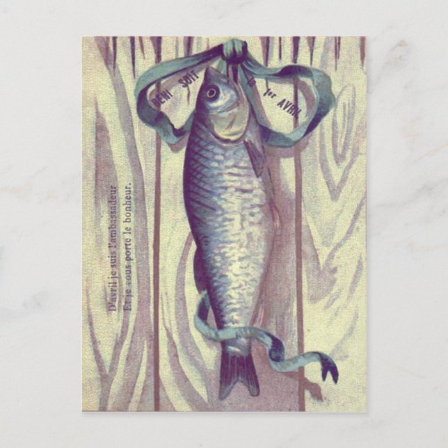 Postal Puerta francesa de la cinta verde del pescado (Anverso)