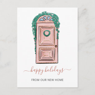 Postal Puerta Frontal Rosa Nos Mudamos Fiesta Mudanza