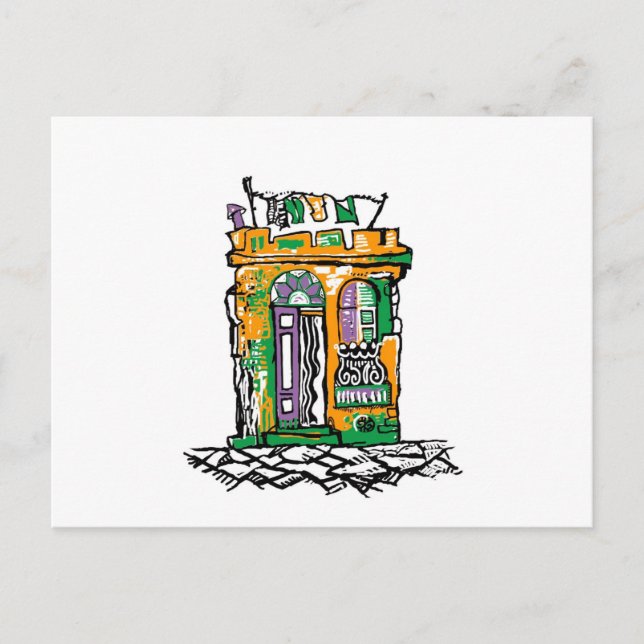 Postal Puerta gaucha + diseños de Guay (Anverso)