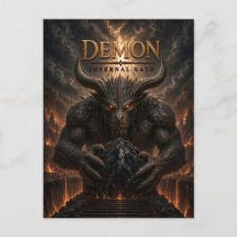 Postal Puerta Infernal del Demonio Cine Oscuro