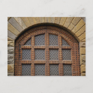 Postal Puerta metalizado y de madera, Florencia, Italia