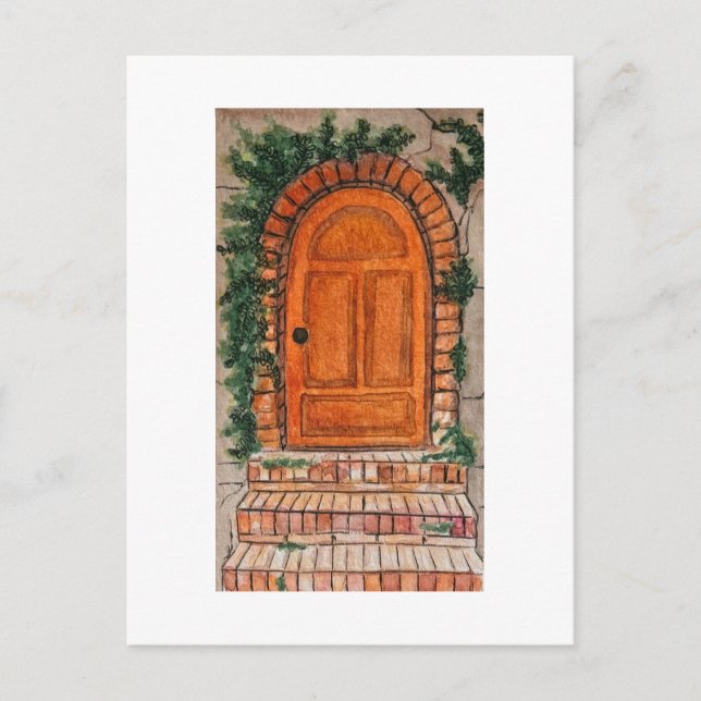 Postal Puerta naranja (Anverso)