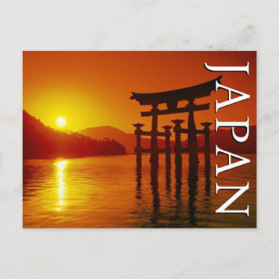 Postal Puerta O-Torii, santuario de Itsukushima Miyajim