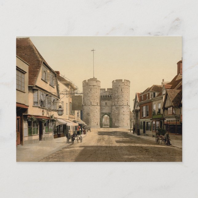 Postal Puerta Oeste, Canterbury, Kent, Inglaterra (Anverso)