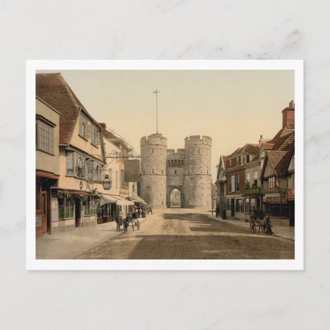 Postal Puerta Oeste, Canterbury, Kent, Inglaterra (Anverso)
