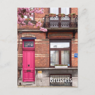Postal Puerta rosa de Bruselas