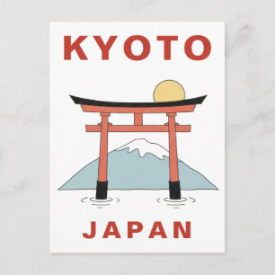 Postal Puerta Torii de Kyoto Japón Minimalista Viaje