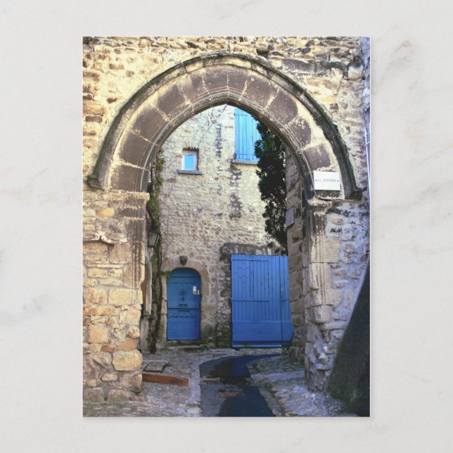 Postal Puertas azules (Anverso)