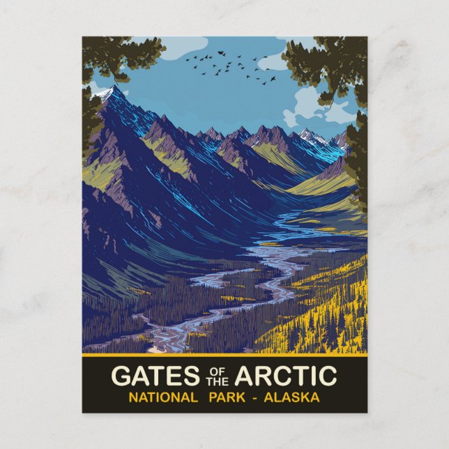 Postal Puertas del Ártico, Alaska, Viajes (Anverso)