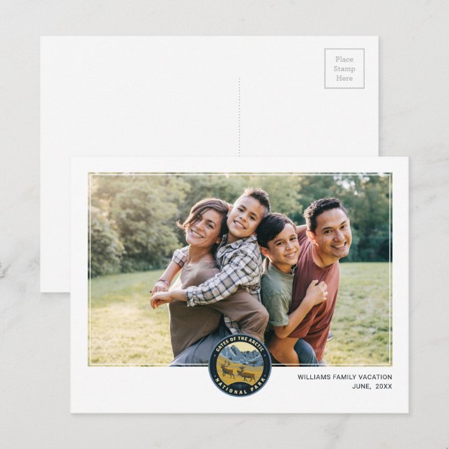 Postal Puertas del Parque Nacional del Ártico (Anverso / Reverso)