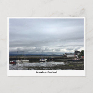 Postal Puerto de Aberdour - Baja marea en una mañana nubl