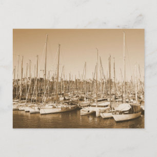 Postal Puerto de Barcelona - Barcos de vela - Postcard