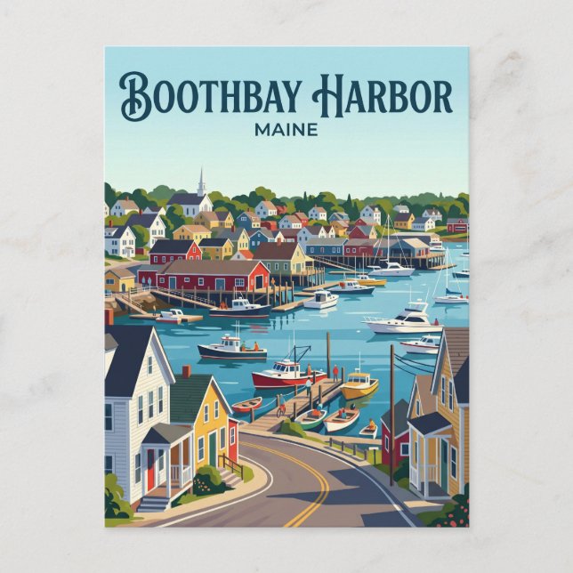Postal Puerto de Boothbay EE. UU. (Anverso)