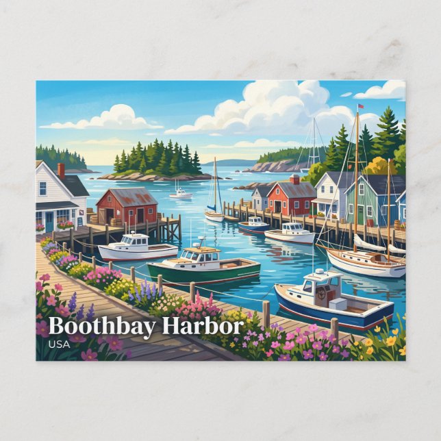 Postal Puerto de Boothbay EE. UU. (Anverso)