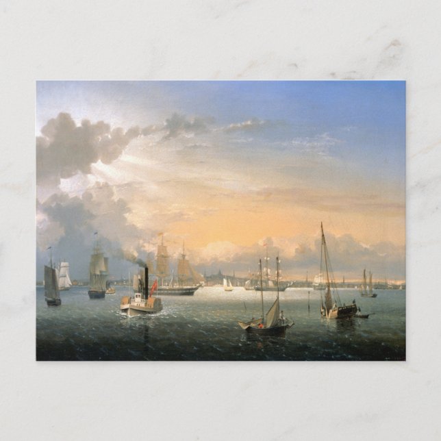 Postal Puerto de Boston 1854 (Anverso)