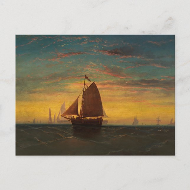 Postal Puerto de Boston por Charles Manger (Anverso)