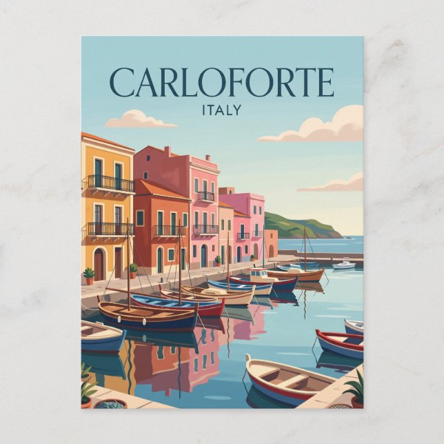Postal Puerto de Carloforte Italia (Anverso)