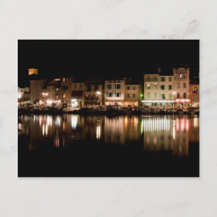 Postal Puerto de Cassis de noche