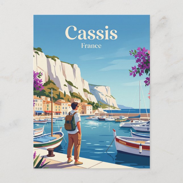Postal Puerto de Cassis Francia (Anverso)