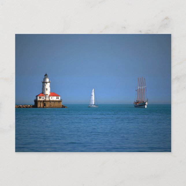 Postal Puerto de Chicago (Anverso)