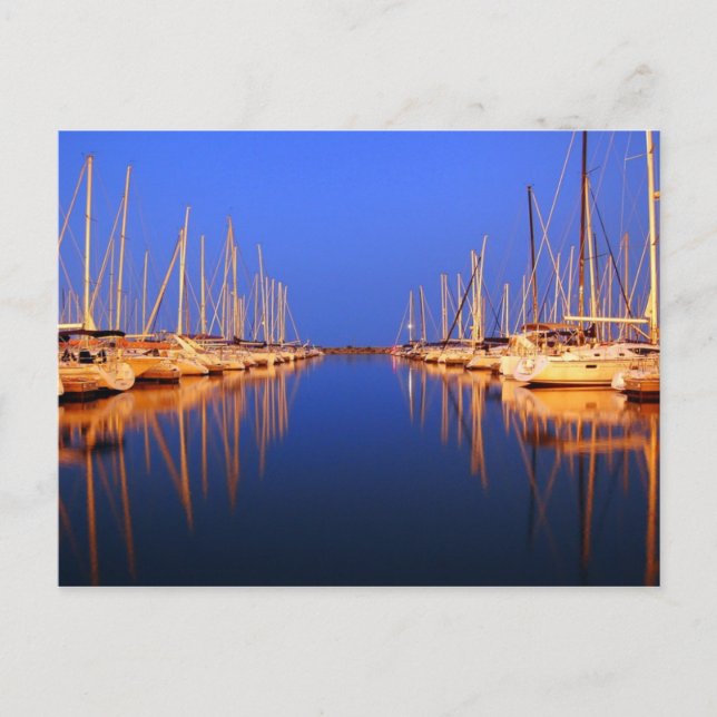 Postal Puerto de Chicago en Dusk (Anverso)