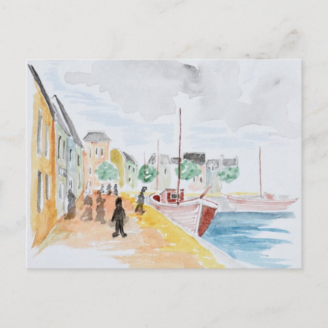 Postal Puerto de Concarneau | Bretaña, Francia (Anverso)