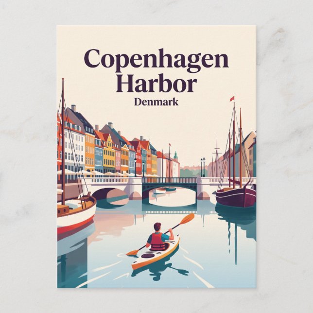 Postal Puerto de Copenhague Dinamarca (Anverso)