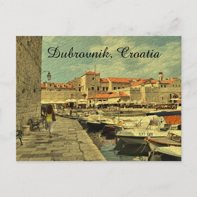 Postal Puerto de Croacia Dubrovnik (Anverso)