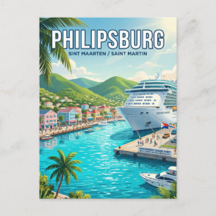 Postal Puerto de cruceros de Philipsburg