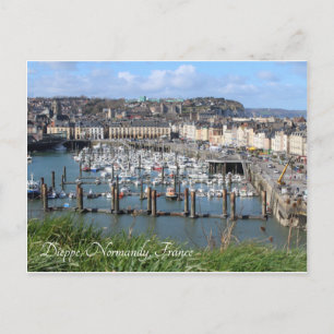 Postal Puerto de Dieppe, Normandía, Francia,