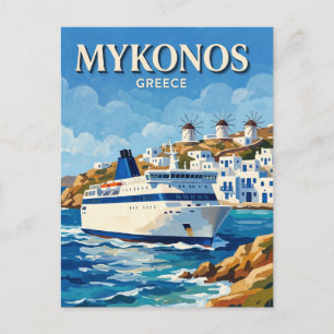 Postal Puerto de ferry de Mykonos Grecia