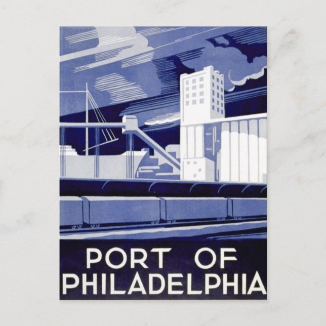 Postal Puerto de Filadelfia, Poster de WPA, 1936 (Anverso)